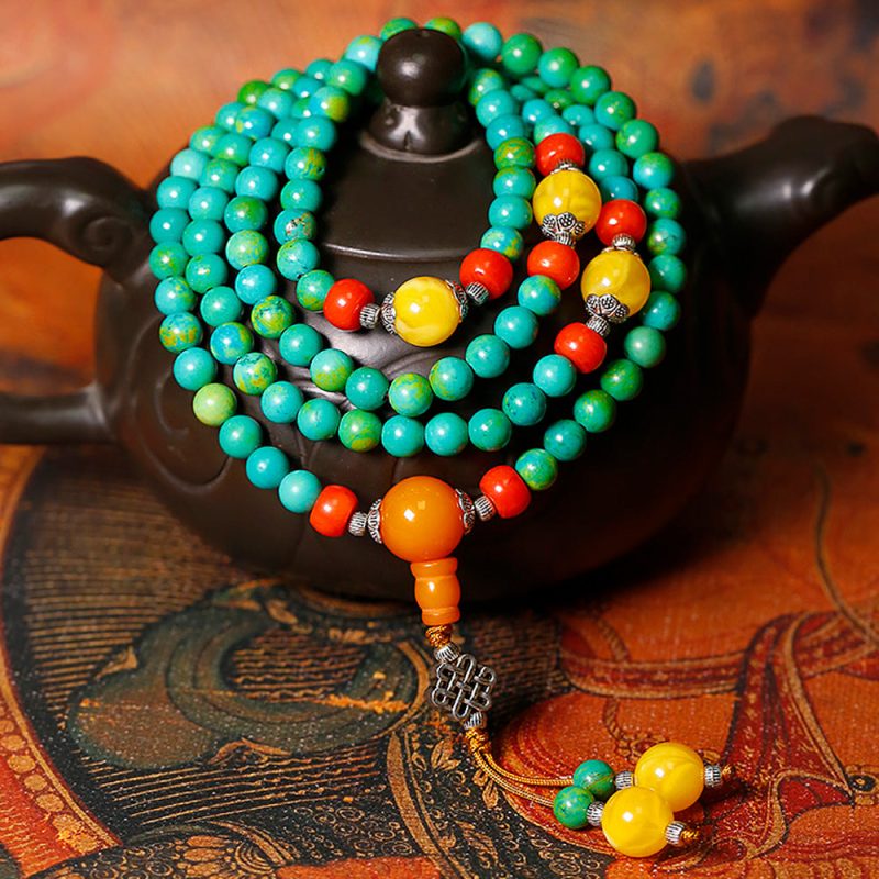 Healing Flow of Nature Turquoise Mala Neckdace - Image 3