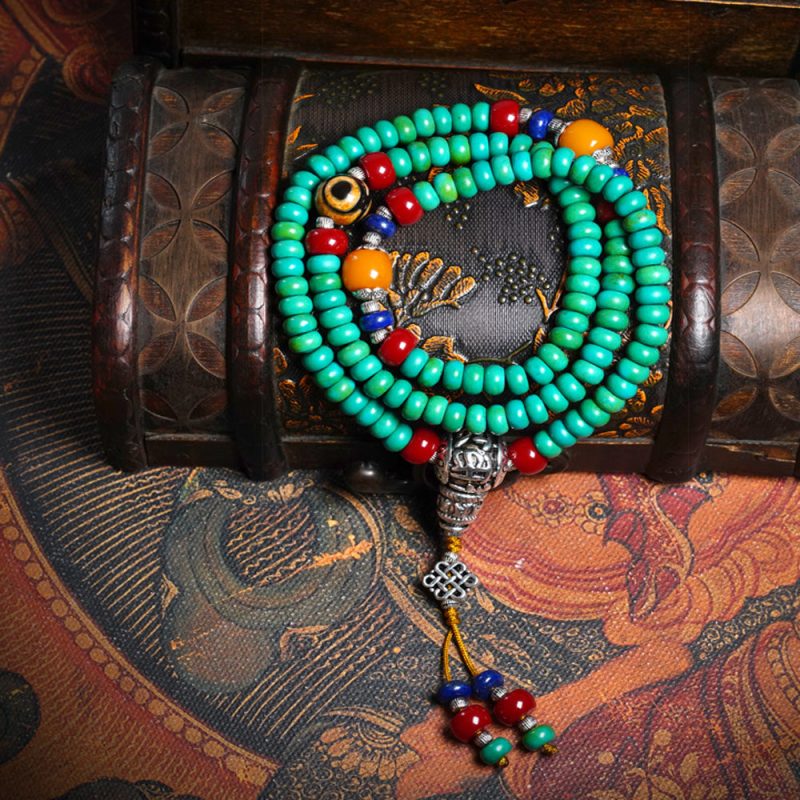 Healing Flow of Nature Turquoise Mala Neckdace - Image 4