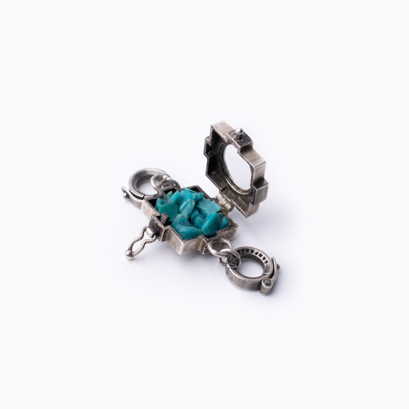 Blessing Energy Tibetan Necklace with Turquoise and Silver - Image 10