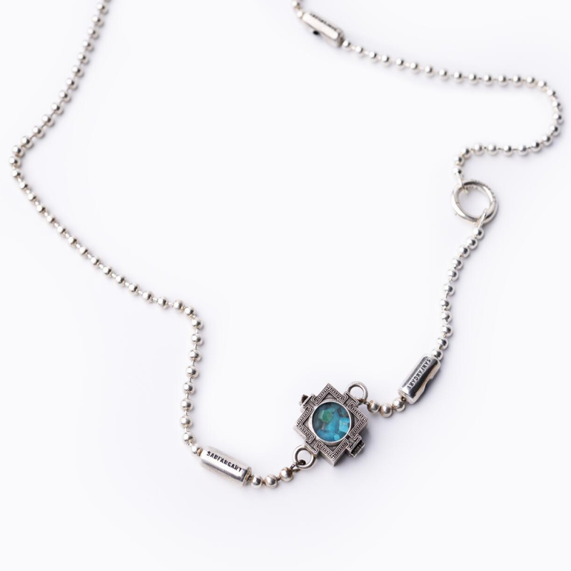Blessing Energy Tibetan Necklace with Turquoise and Silver - Image 12