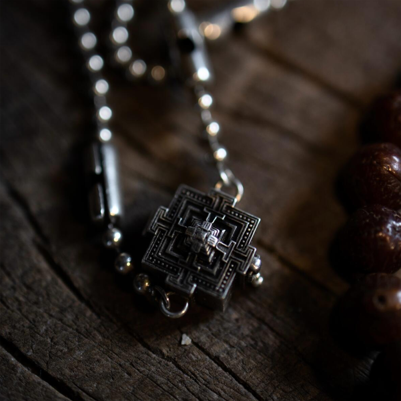 Blessing Energy Tibetan Necklace with Turquoise and Silver - Image 5