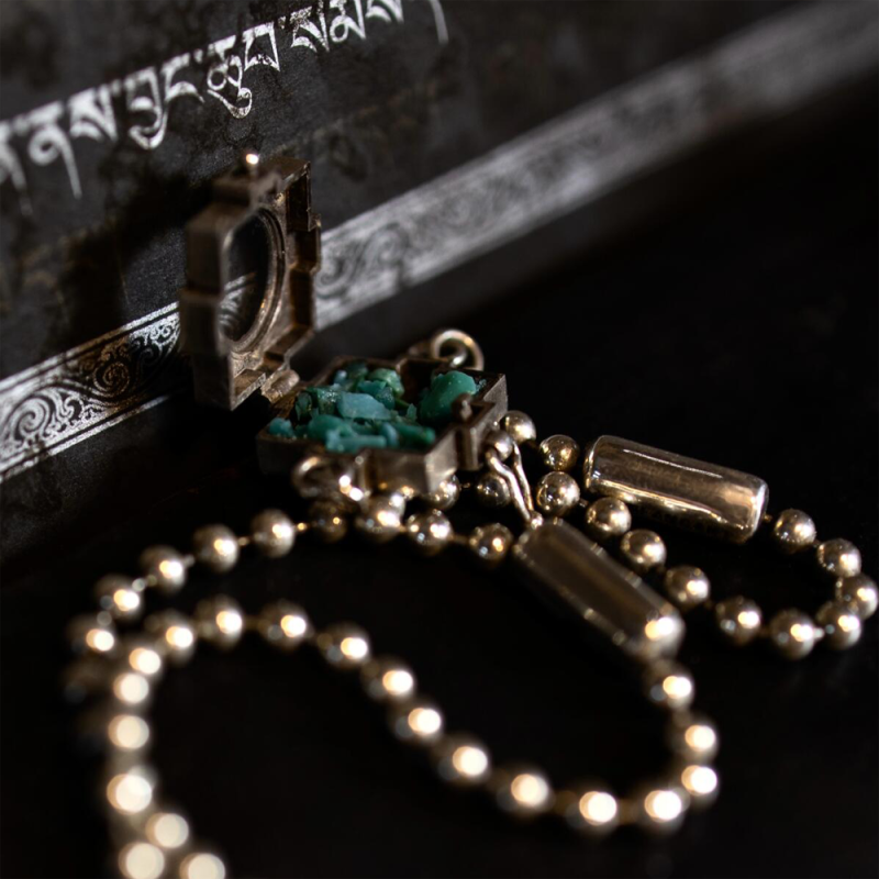 Blessing Energy Tibetan Necklace with Turquoise and Silver - Image 2