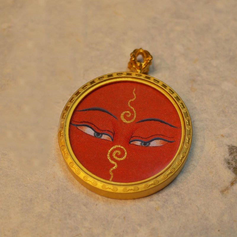 Green Tara Blessing Pendant with Pure Gold and Mineral Pigments - Image 6
