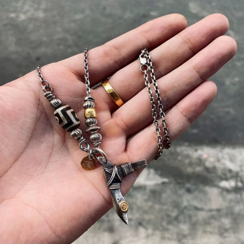 Silver Dagger Guardian Talisman Pendant - Image 6