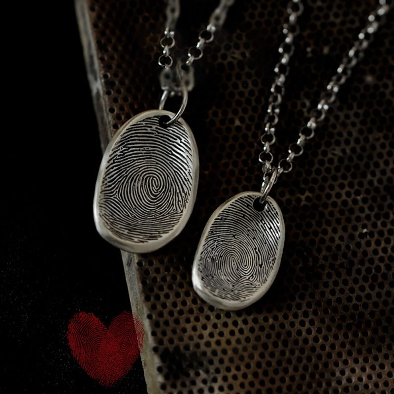Eternal Bond Sterling Silver Fingerprint Pendant - Image 5