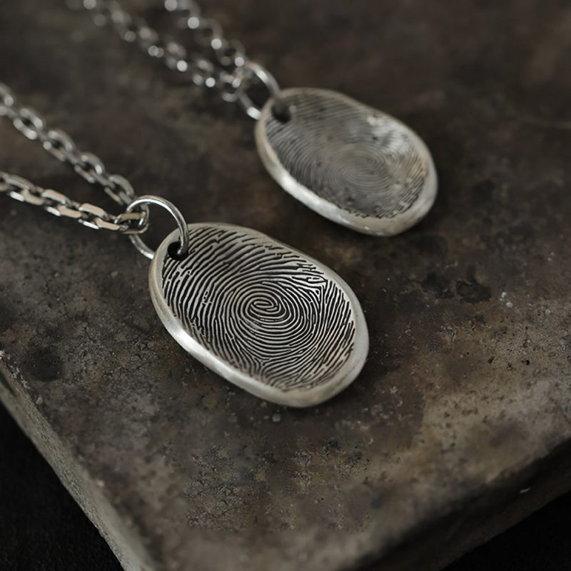 Eternal Bond Sterling Silver Fingerprint Pendant - Image 6
