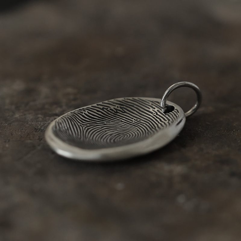 Eternal Bond Sterling Silver Fingerprint Pendant - Image 3