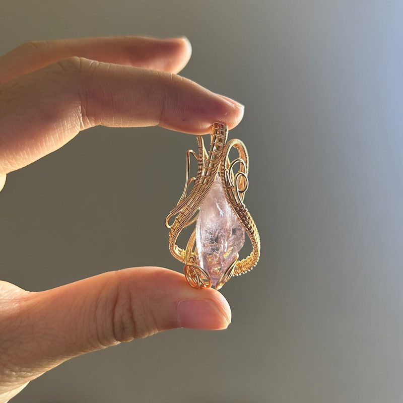 EXQUISITE IN Amour Rose Crystal Pendant in Handcrafted Copper - Image 2