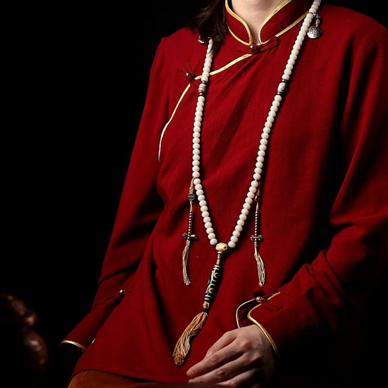 Pure White Bodhi Seed Necklace - Image 2