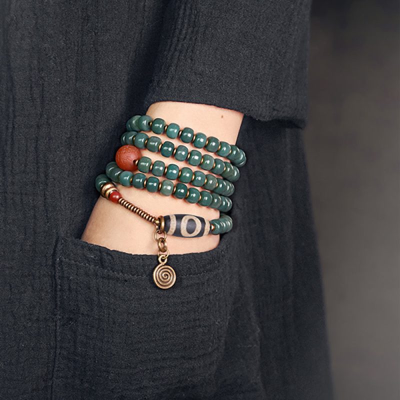Serene Balance Dzi Bead & Bodhi Seed Necklace - Image 4