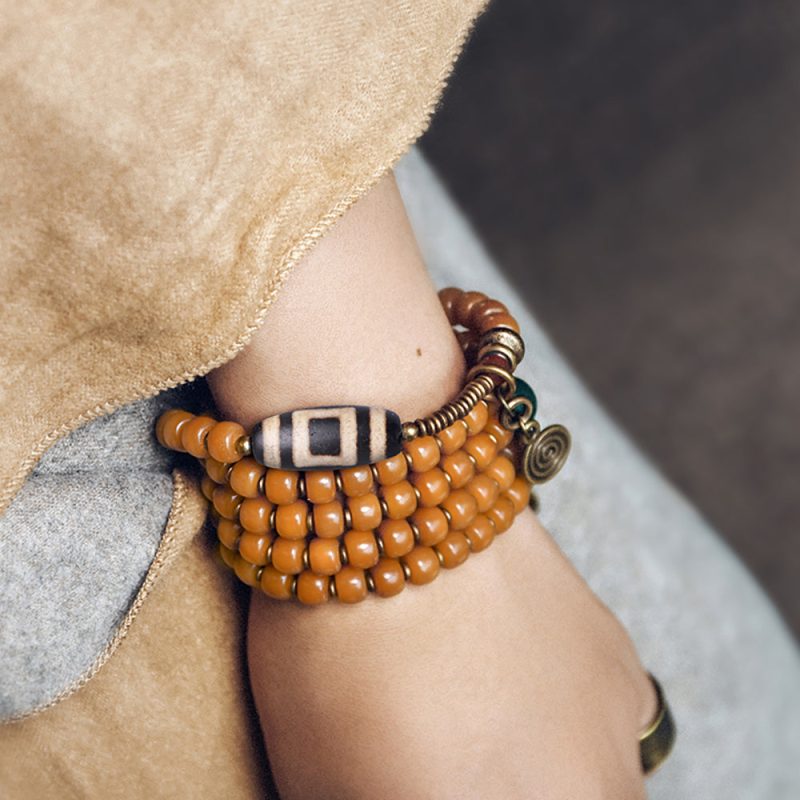 Wealth Harmony Dzi Bodhi Blessing Necklace - Image 4