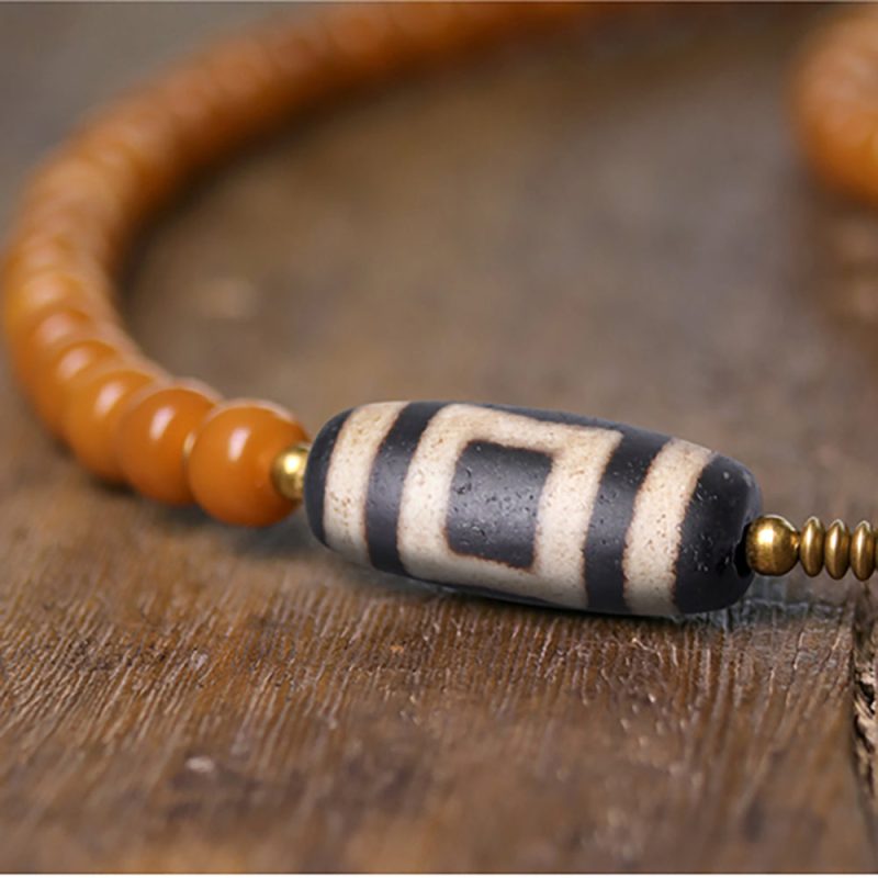 Wealth Harmony Dzi Bodhi Blessing Necklace - Image 5