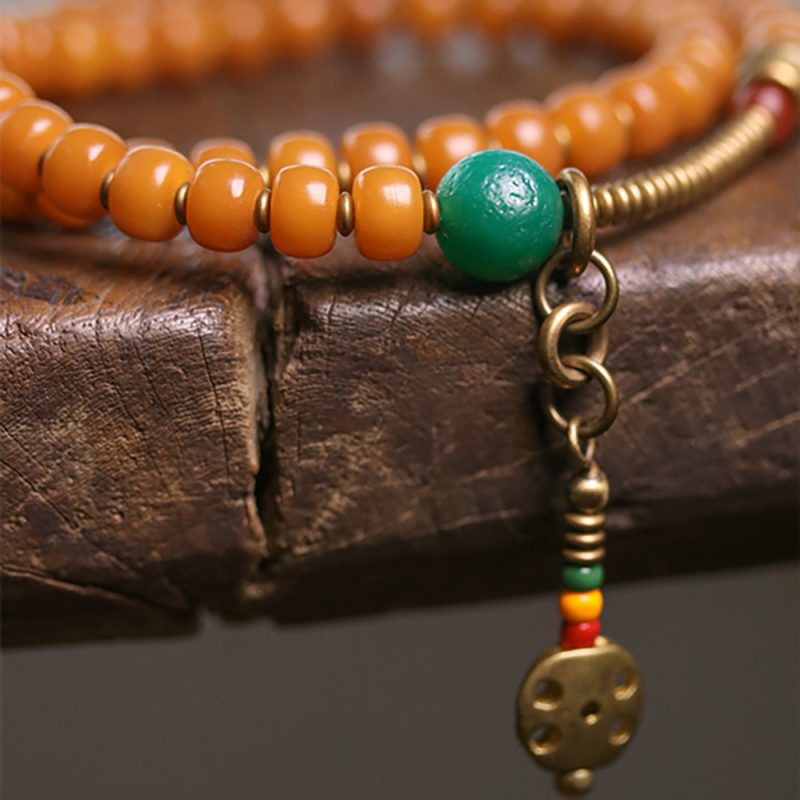 Wealth Harmony Dzi Bodhi Blessing Necklace - Image 2