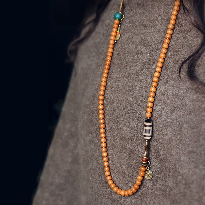 Wealth Harmony Dzi Bodhi Blessing Necklace - Image 6