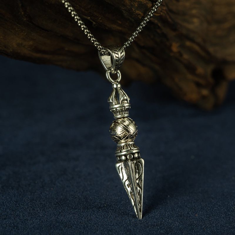 Vajra Phurba Pendant with Meteorite Core - Spiritual Protector - Image 2