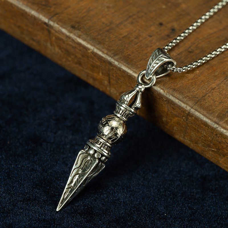 Vajra Phurba Pendant with Meteorite Core - Spiritual Protector - Image 3