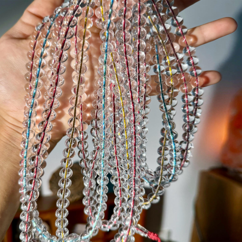 Calm Reflection Path Clear Quartz 108 Beads Necklace - Image 7