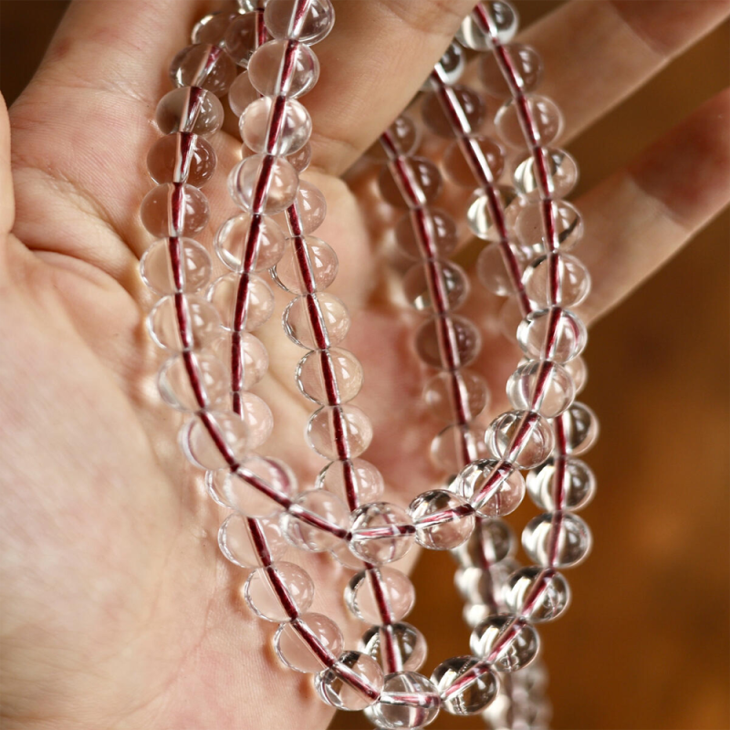 Calm Reflection Path Clear Quartz 108 Beads Necklace - Image 5