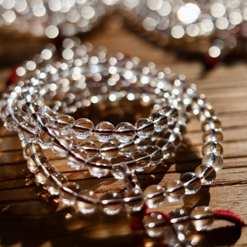 Calm Reflection Path Clear Quartz 108 Beads Necklace - Image 3