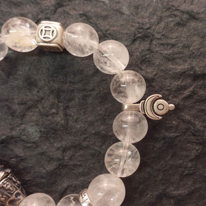 Purity & Wealth Tibetan Clear Quartz Silver Zakhiram Bracelet - Image 3