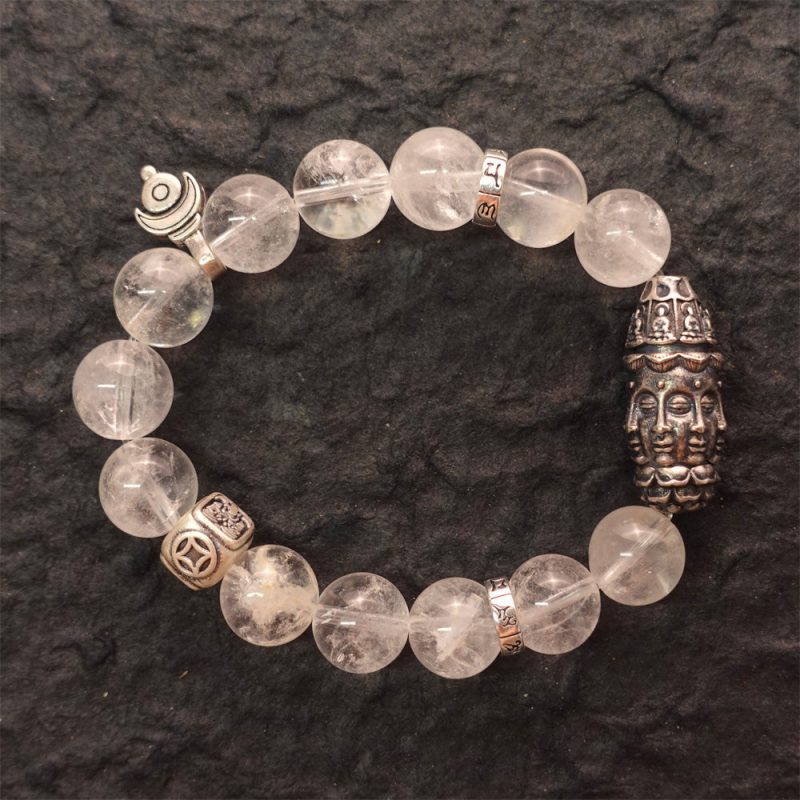 Purity & Wealth Tibetan Clear Quartz Silver Zakhiram Bracelet - Image 4