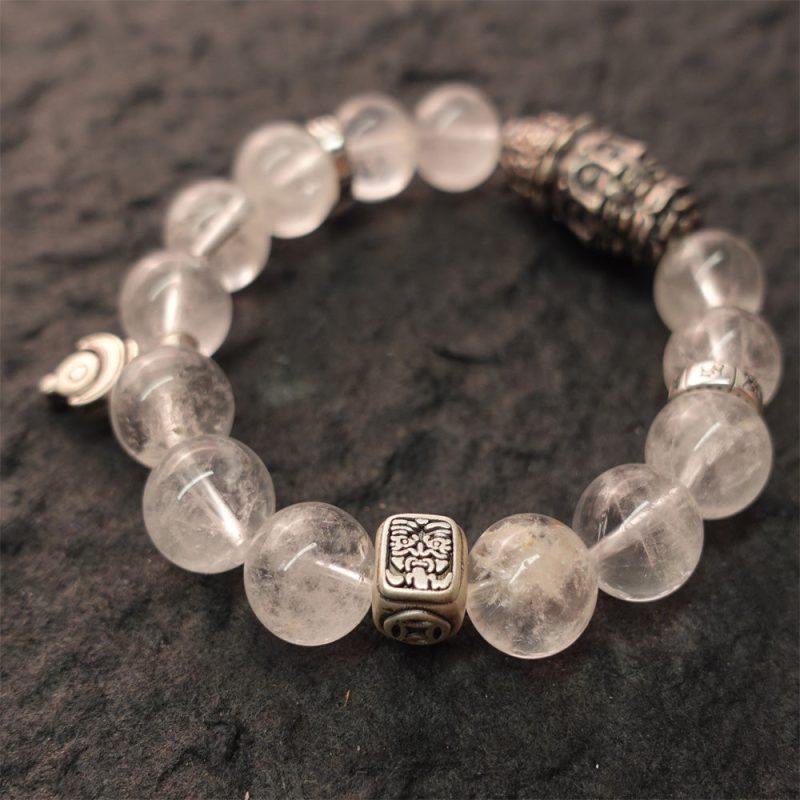 Purity & Wealth Tibetan Clear Quartz Silver Zakhiram Bracelet - Image 6