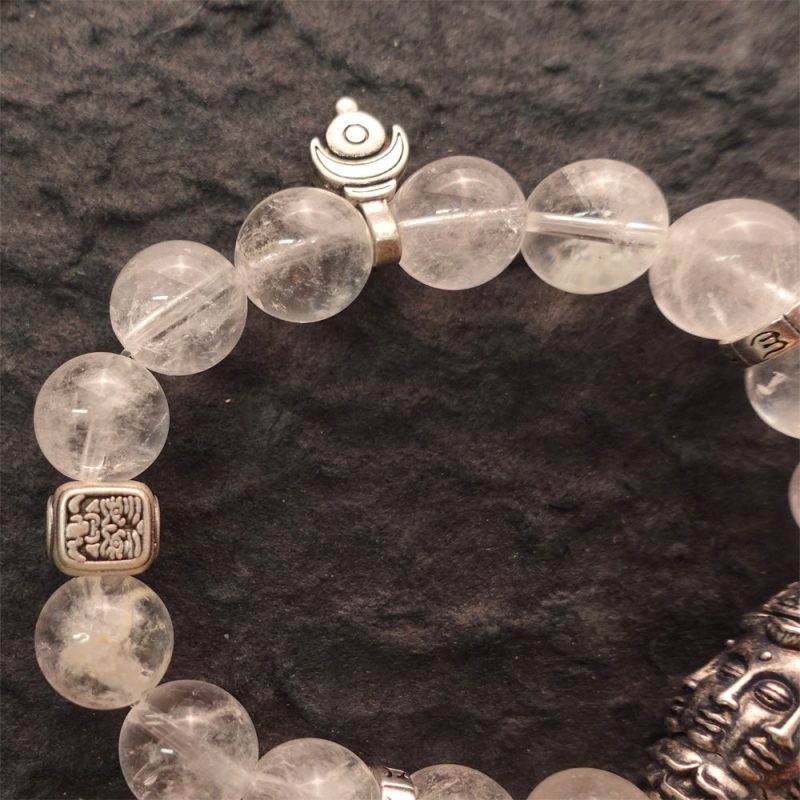 Purity & Wealth Tibetan Clear Quartz Silver Zakhiram Bracelet - Image 7