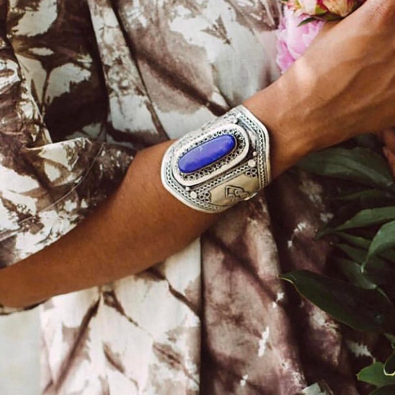 Tranquil Lapis Silver Bracelet Handcrafted for Peace and Balance - Image 2