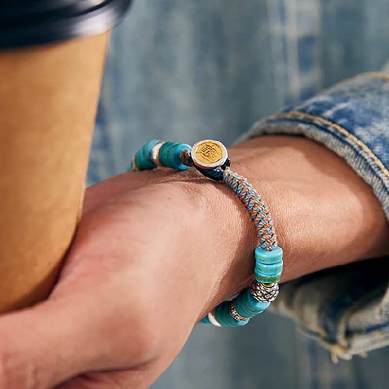 Turquoise Health Harmony Stering Silver Bracelet - Image 8