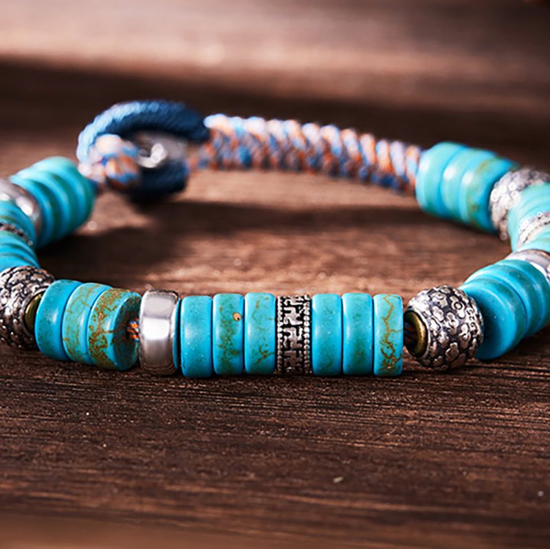 Turquoise Health Harmony Stering Silver Bracelet - Image 3