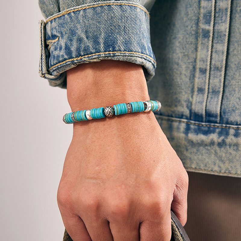 Turquoise Health Harmony Stering Silver Bracelet - Image 7