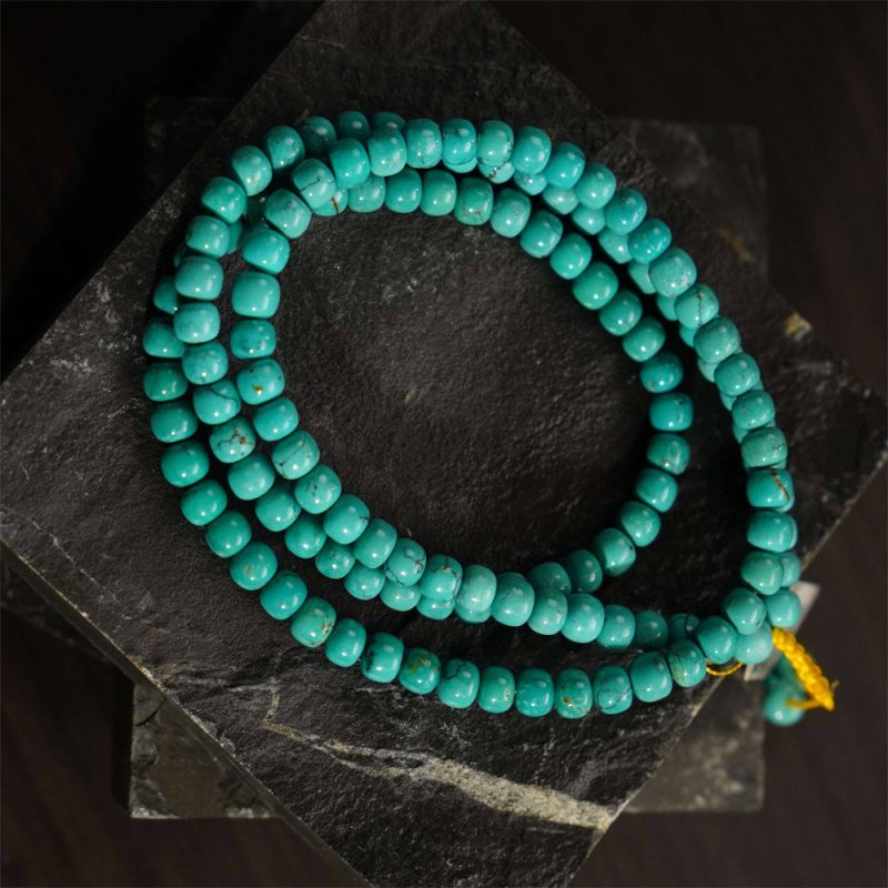 Turquoise Health Mala Necklace 108 Bead Meditation for Wellness - Image 2