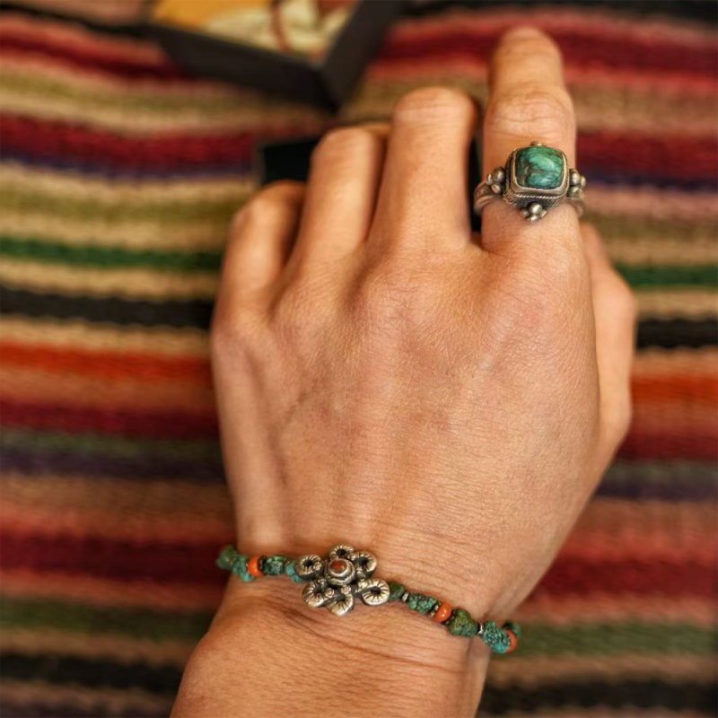 Wealth Guardian Turquoise Silver Bracelet - Image 2