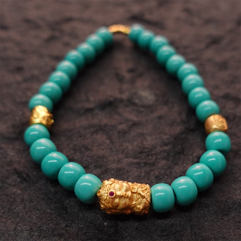 Healing Prosperity Turquoise Tara Gold Bracelet - Image 3