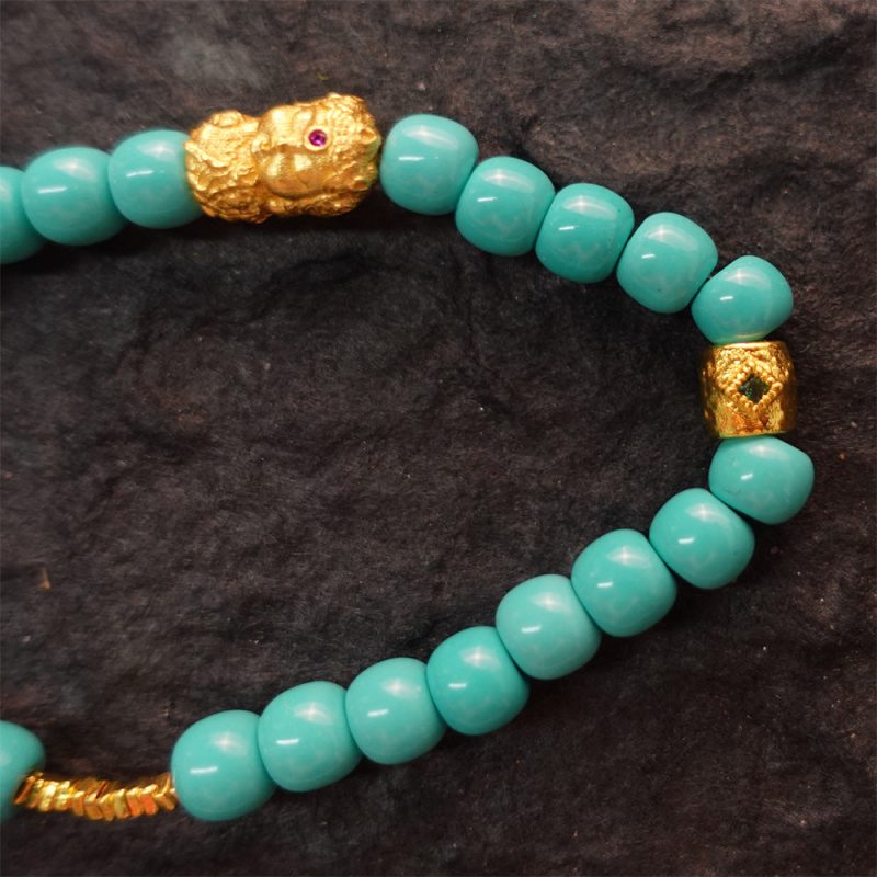 Healing Prosperity Turquoise Tara Gold Bracelet - Image 4