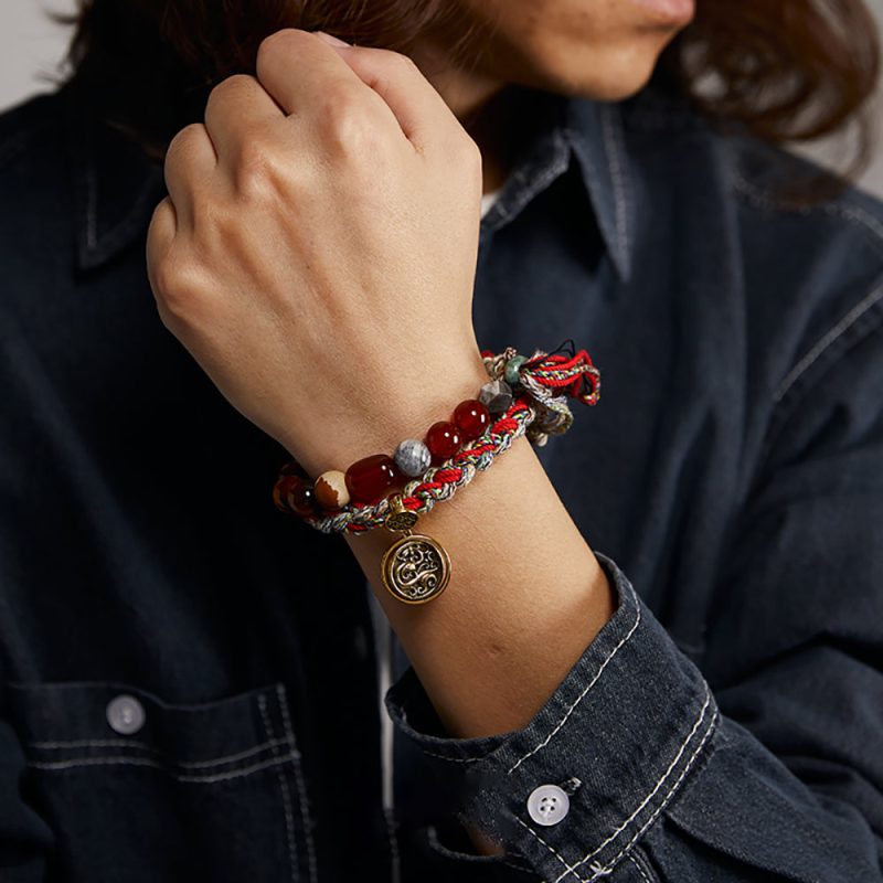 Prosperity Dragon Agate and Tiger Eye Bracelet - Image 2