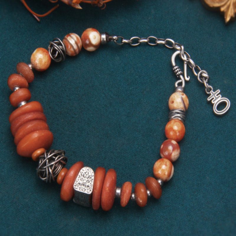 Amber Fortune Silver Bracelet Handcrafted for Wealth and Energy Balance - Image 2