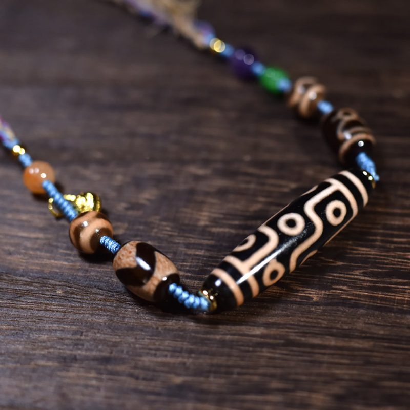 Fortune Nine-Eyed Dzi Pendant Pendant - Image 2