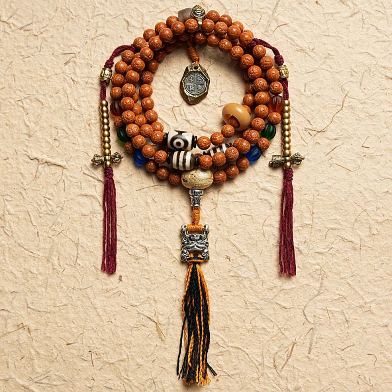 Guardian Bodhi Agate 108 Mala Beads Necklace - Image 5