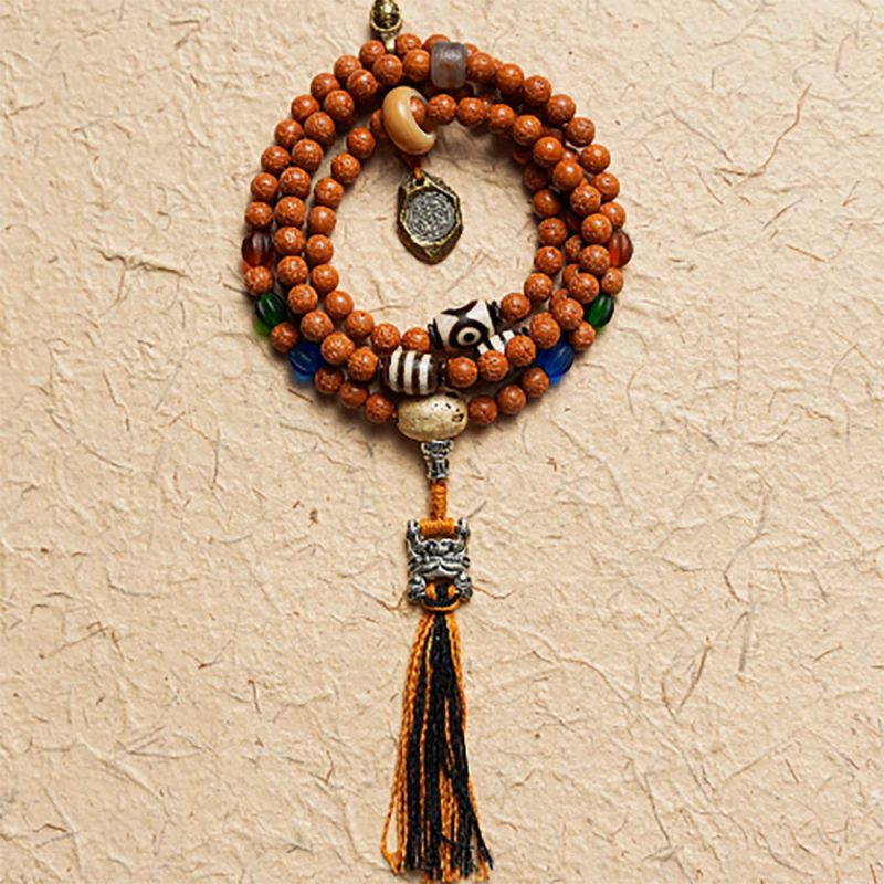 Guardian Bodhi Agate 108 Mala Beads Necklace - Image 6