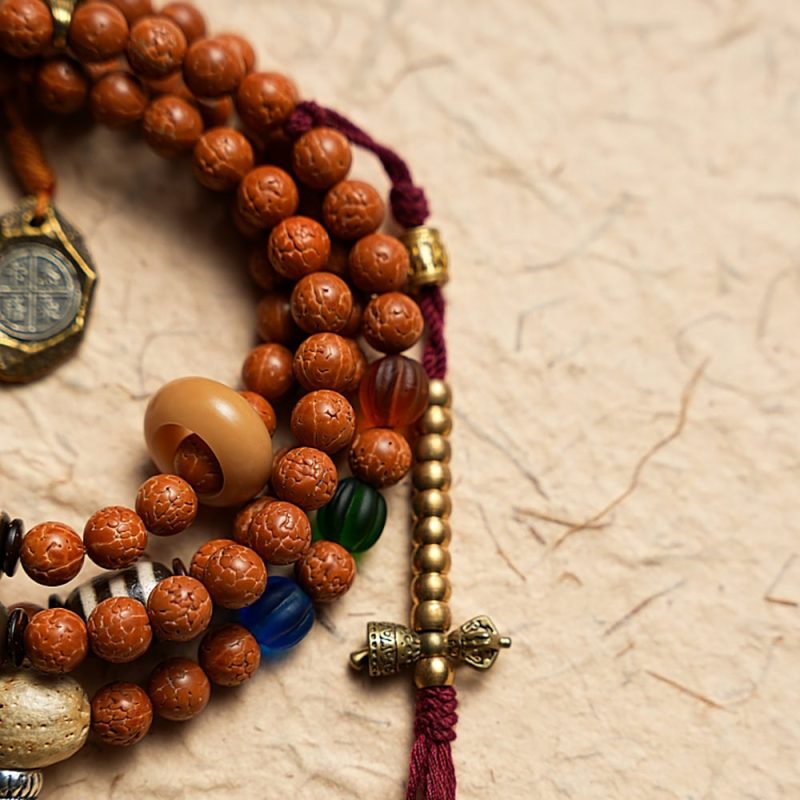 Guardian Bodhi Agate 108 Mala Beads Necklace - Image 8