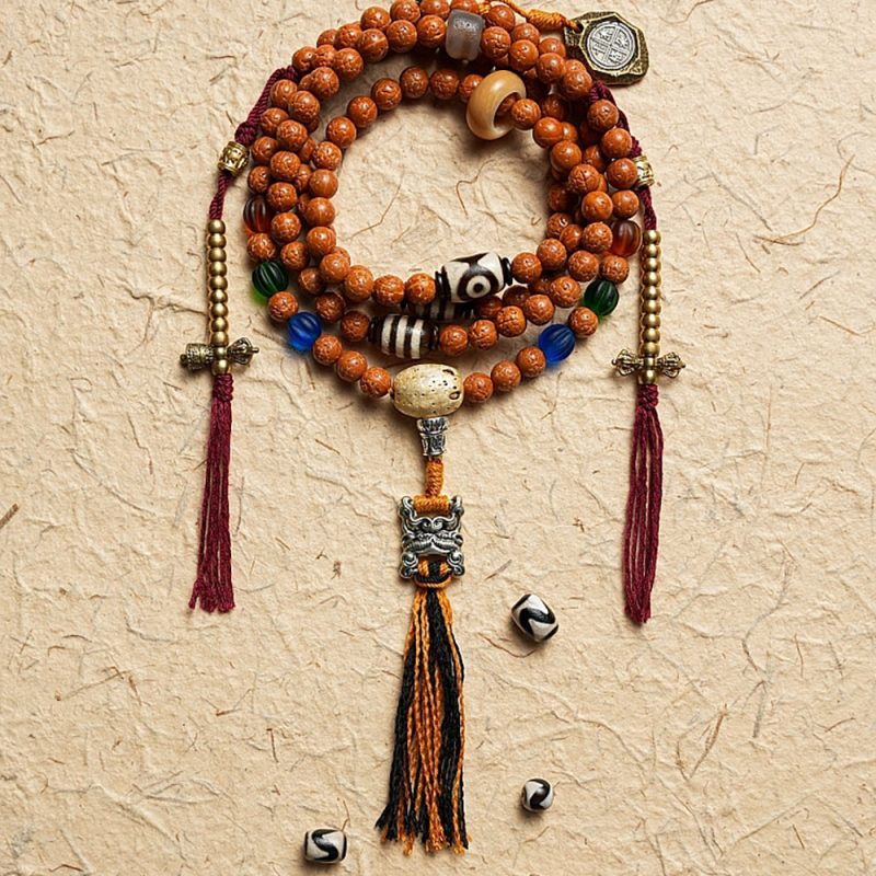 Guardian Bodhi Agate 108 Mala Beads Necklace - Image 7