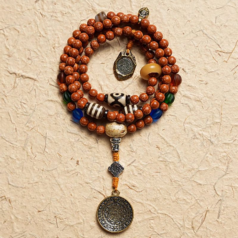 Guardian Bodhi Agate 108 Mala Beads Necklace - Image 4