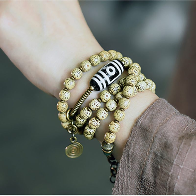 Tranquil Balance Dzi Bodhi Agate Bracelet - Image 3