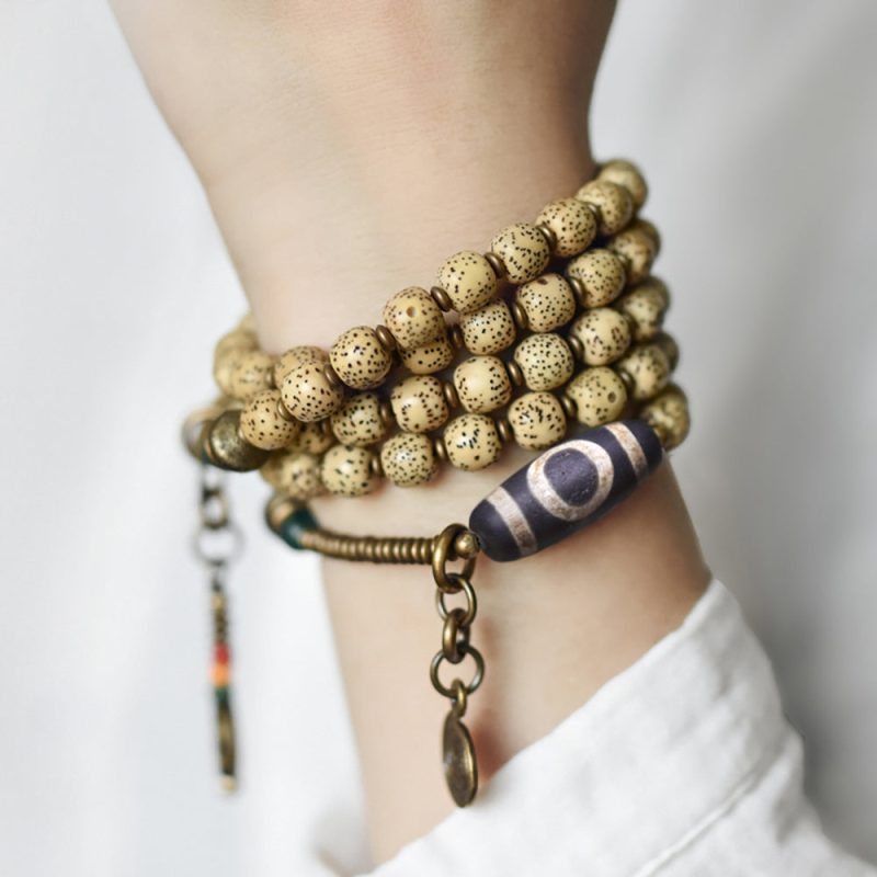 Tranquil Balance Dzi Bodhi Agate Bracelet - Image 4