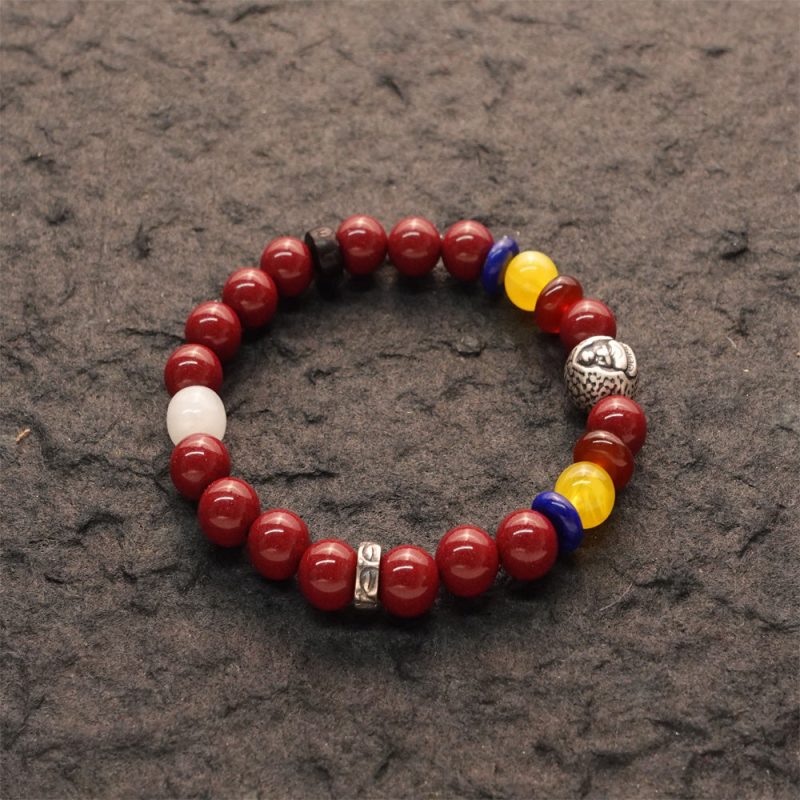 Protection & Love Amitabha Cinnabar Buddha Bracelet - Image 5