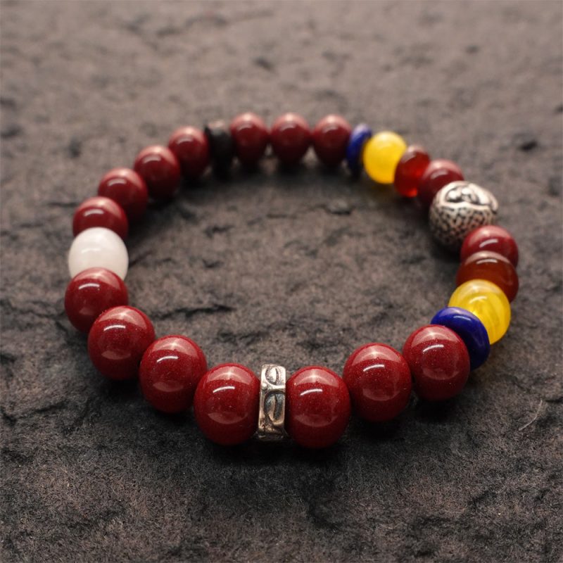 Protection & Love Amitabha Cinnabar Buddha Bracelet - Image 6