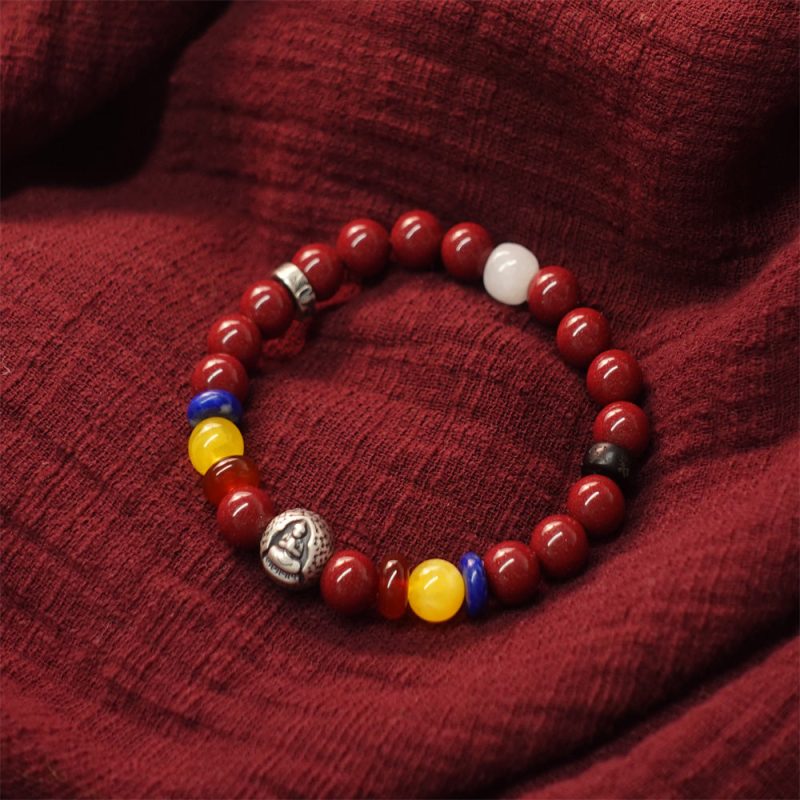 Protection & Love Amitabha Cinnabar Buddha Bracelet - Image 7