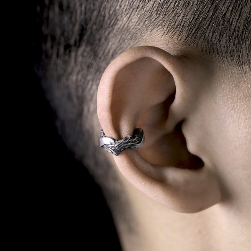 Guardian Waves Handcrafted Silver Earrings - Image 3