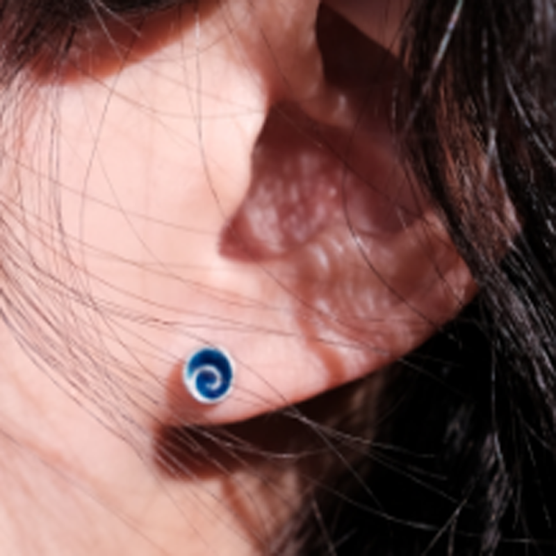 Blessing Energy Enamel Silver Stud Earrings - Image 2